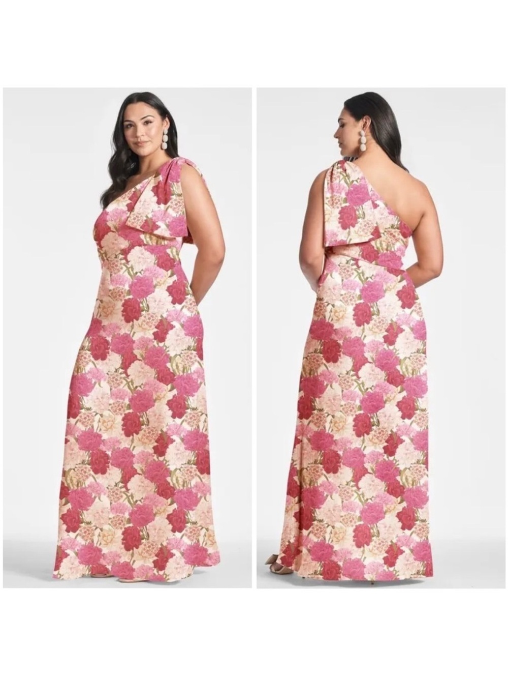 NWT Sachin & Babi Sz 18W Chelsea Gown One-Shoulder in Campo Di Fiori